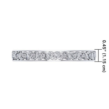 Filigree Flower Silver Bangle TBG128 - Jewelry